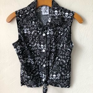 Hell Bunny Skull Print Bandana Shirt